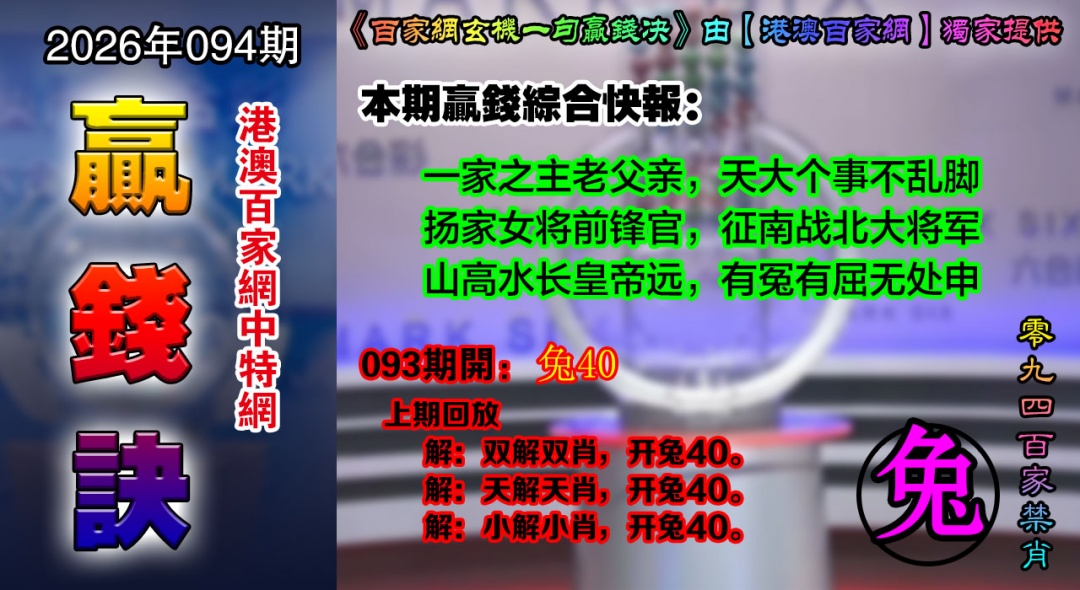 094期百家赢钱决[图]